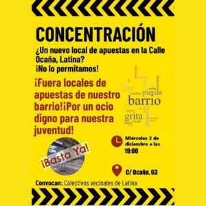 concentración Stop Locales de Ocio en Calle Ocaña 63