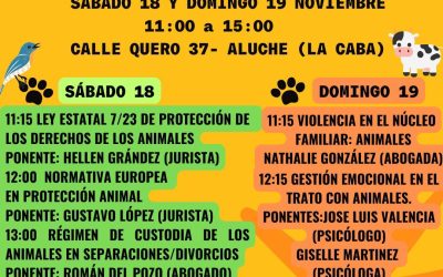 Jornadas Bienestar Animal en Aluche 18 y 19 de Noviembre 2023